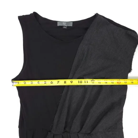 NEW Alexander McQueen MCQ Wool Drape Dress Lagenlook Minimal Modern Grunge Black